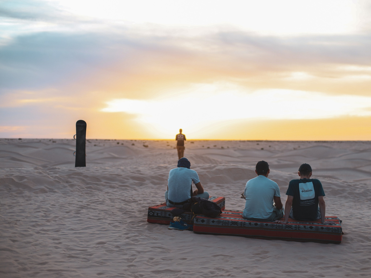 Coucher de soleil sur les dunes de Sabria